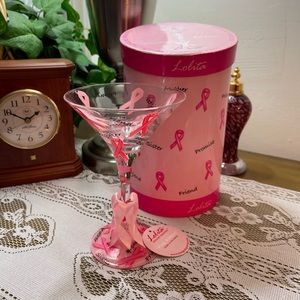 Lolita “pink ribbon” breast cancer awareness Martini glass 🎀